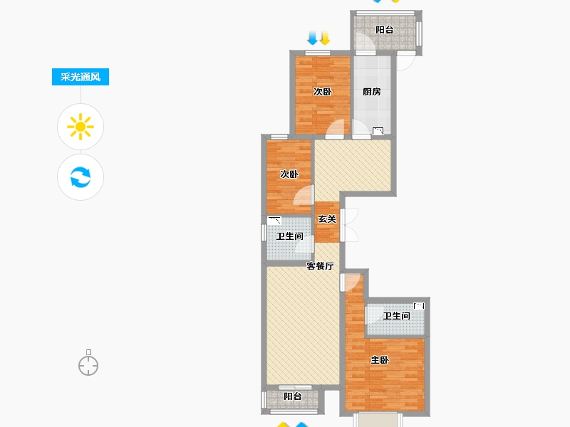 河北省-邯郸市-凤凰城-83.58-户型库-采光通风