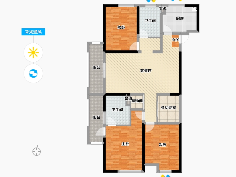 江苏省-宿迁市-泰晤士广场-129.00-户型库-采光通风