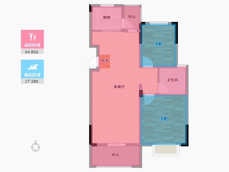 山东省-枣庄市-鑫佳玫瑰园-81.48-户型库-动静分区