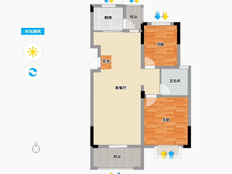 山东省-枣庄市-鑫佳玫瑰园-81.48-户型库-采光通风