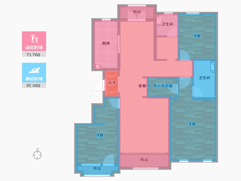 山东省-潍坊市-德润绿城百合园-120.00-户型库-动静分区