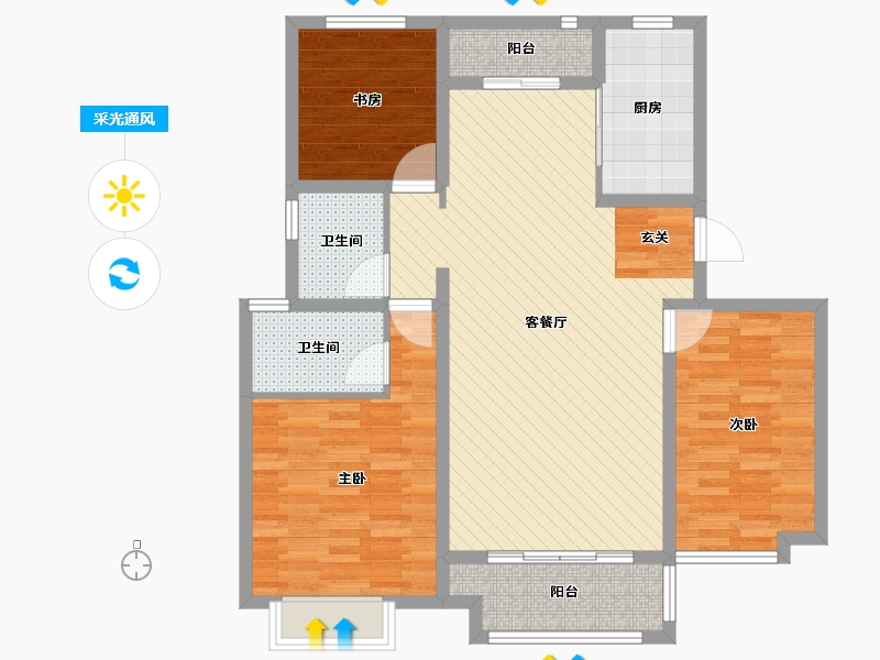 河北省-唐山市-乐亭乐府-98.24-户型库-采光通风