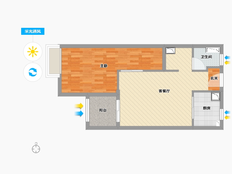 江苏省-苏州市-凯德都会晶彩-52.00-户型库-采光通风