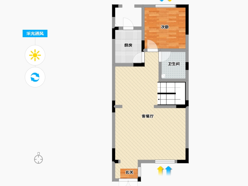 天津-天津市-鸿雁岛-66.27-户型库-采光通风