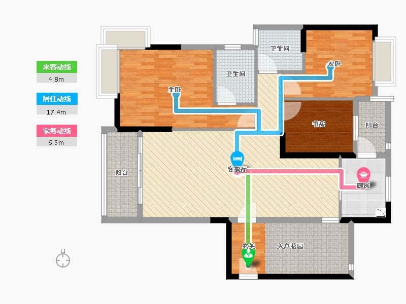 湖南省-衡阳市-钰秀家园-106.80-户型库-动静线