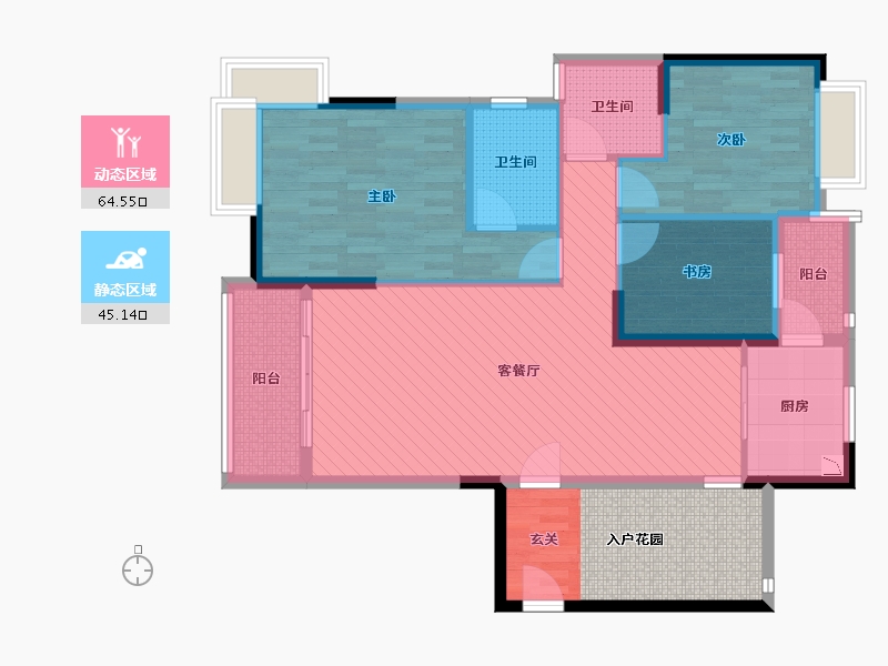 湖南省-衡阳市-钰秀家园-106.80-户型库-动静分区