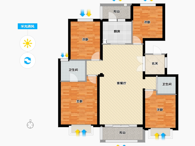 河北省-邯郸市-澜湾-120.00-户型库-采光通风