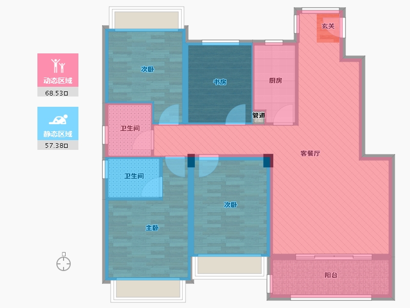 河南省-信阳市-固始天福-112.00-户型库-动静分区