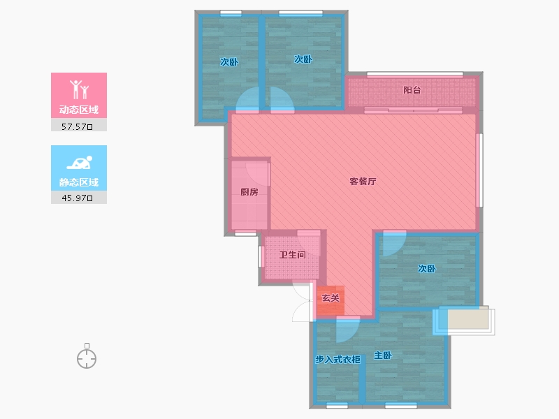 贵州省-毕节市-天都龙城-90.15-户型库-动静分区