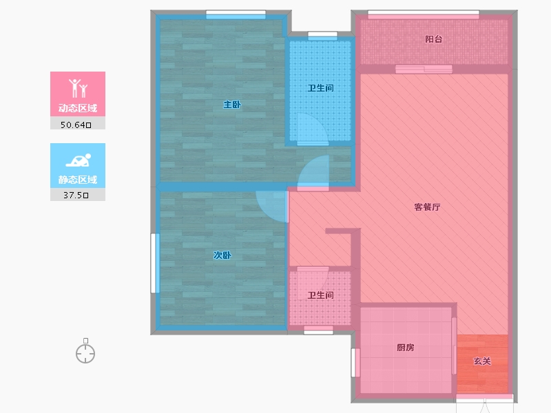 陕西省-西安市-长乐新城D区-77.66-户型库-动静分区