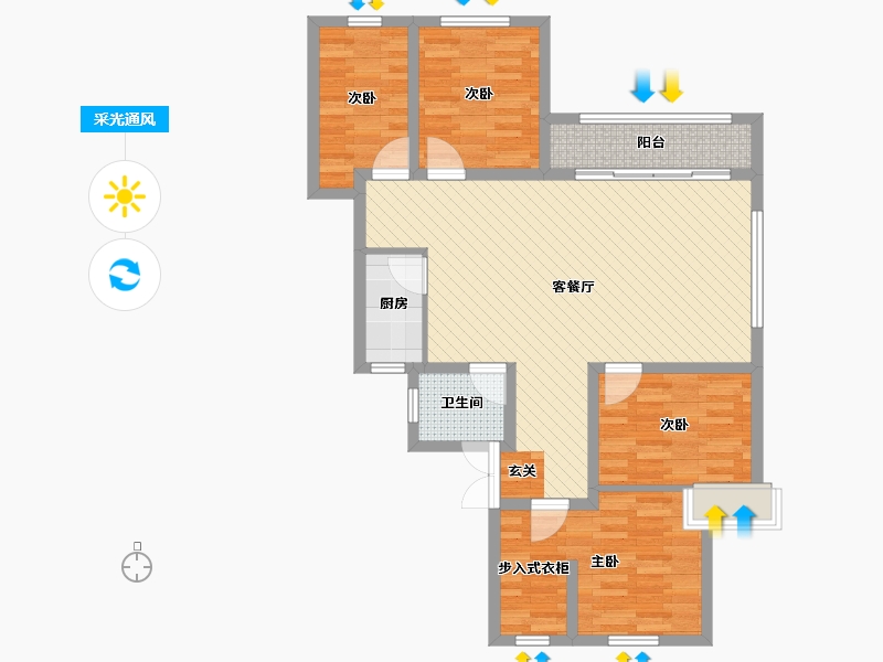 贵州省-毕节市-天都龙城-90.15-户型库-采光通风