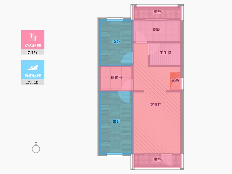 北京-北京市-贵园北里甲-59.22-户型库-动静分区