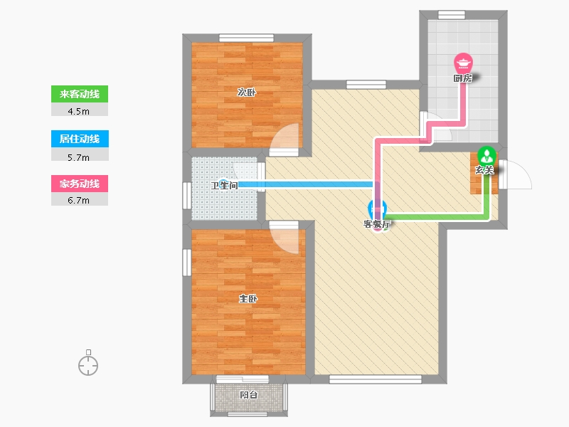 河北省-廊坊市-固安县丰舟喜园-73.00-户型库-动静线