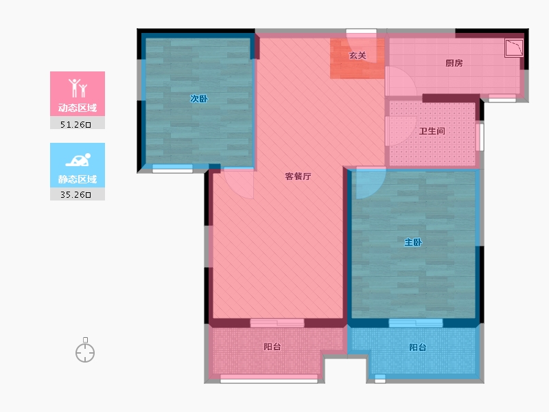 江苏省-泰州市-华盛香樟湾-76.39-户型库-动静分区