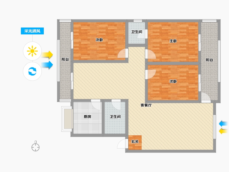 江西省-南昌市-青云谱区-138.91-户型库-采光通风