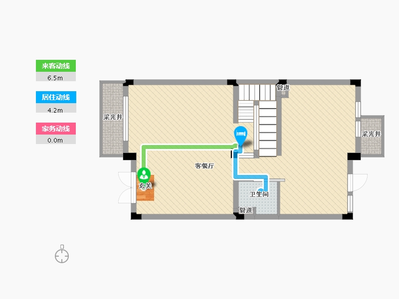 浙江省-杭州市-玉榕庄-70.68-户型库-动静线