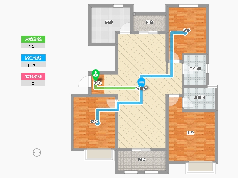 江苏省-徐州市-河畔春风-116.60-户型库-动静线