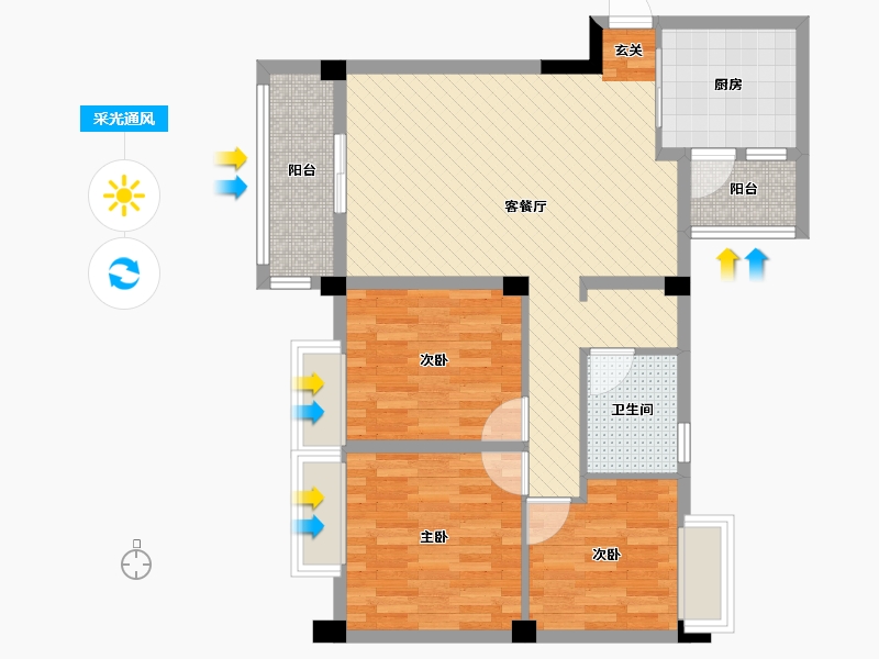 四川省-成都市-北成8号-80.16-户型库-采光通风