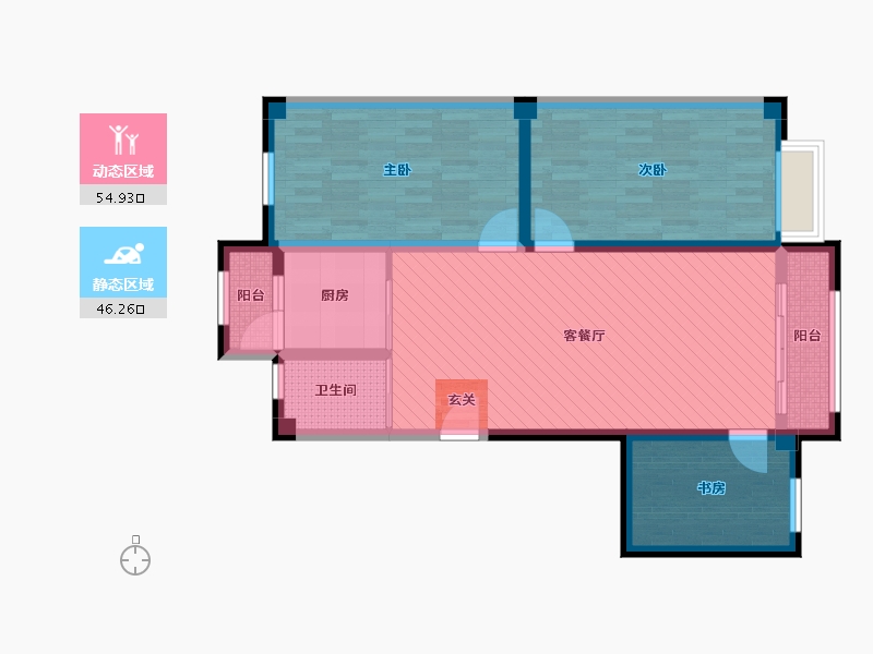 新疆维吾尔自治区-阿勒泰地区-振达北辰花园-88.86-户型库-动静分区