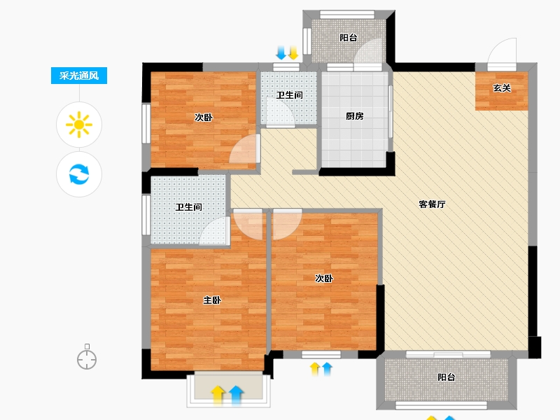 贵州省-贵阳市-广大上城-97.08-户型库-采光通风