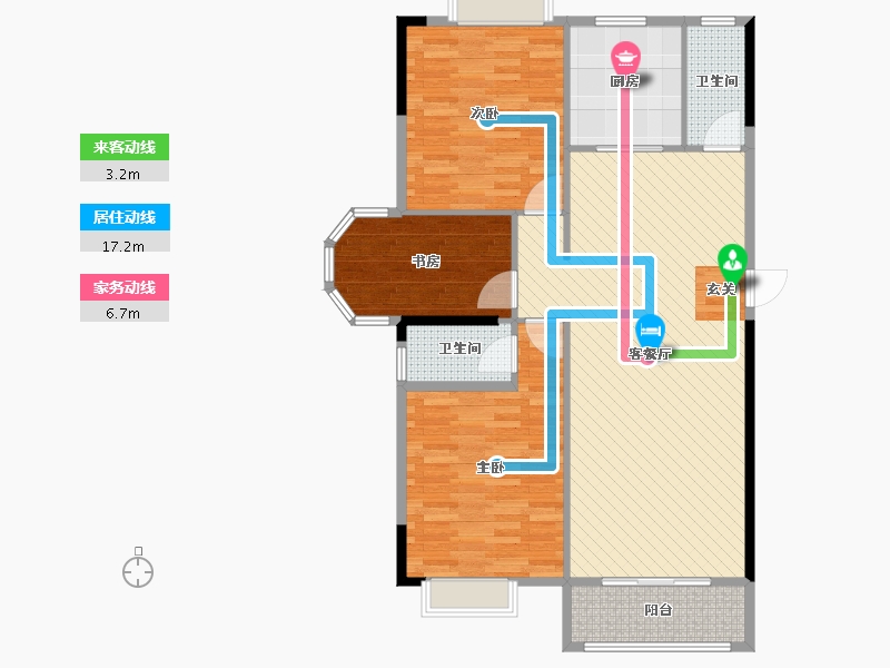 海南省-海口市-书香园-103.41-户型库-动静线