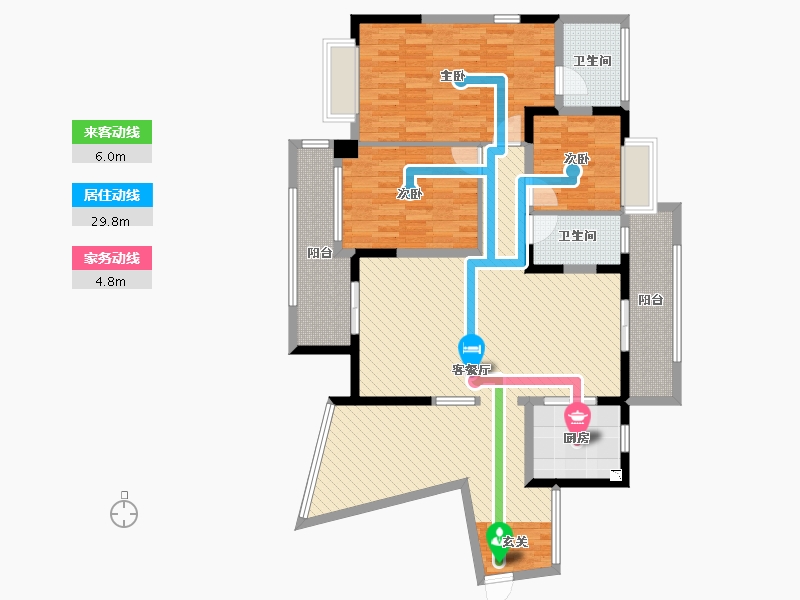 广东省-肇庆市-泰湖新城61栋04房-127.49-户型库-动静线