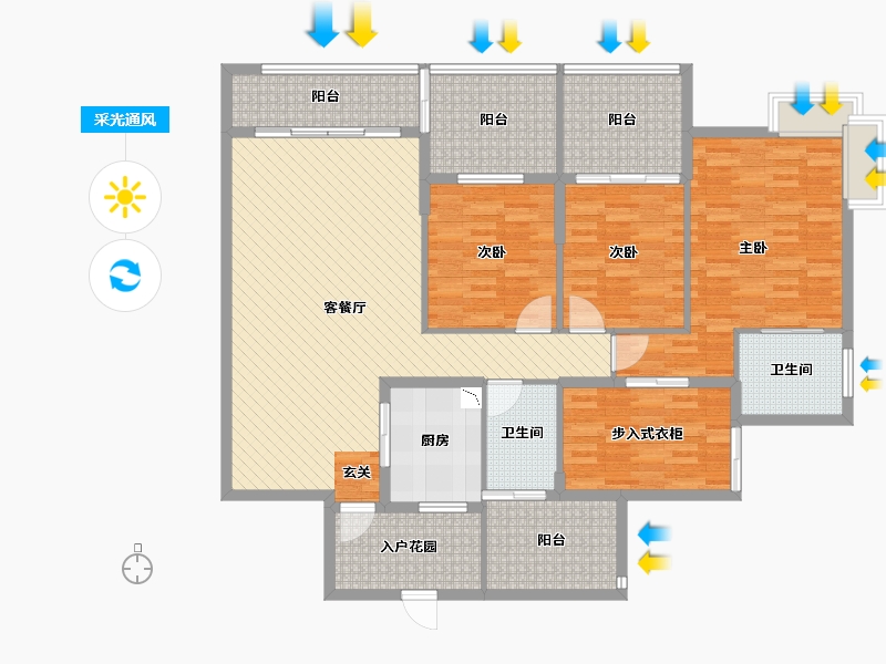 贵州省-贵阳市-小石城-二期-141.94-户型库-采光通风