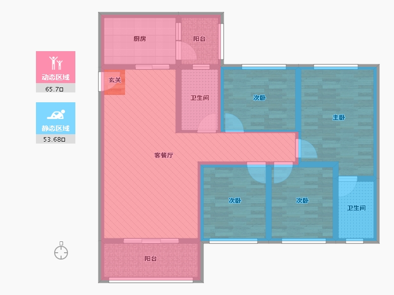 广东省-中山市-云山雅墅-103.56-户型库-动静分区