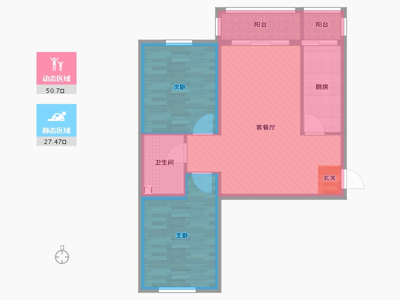 黑龙江省-牡丹江市-紫金城-68.83-户型库-动静分区