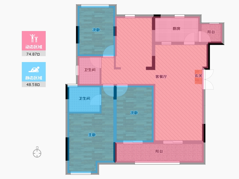 重庆-重庆市-融创春晖十里-107.54-户型库-动静分区