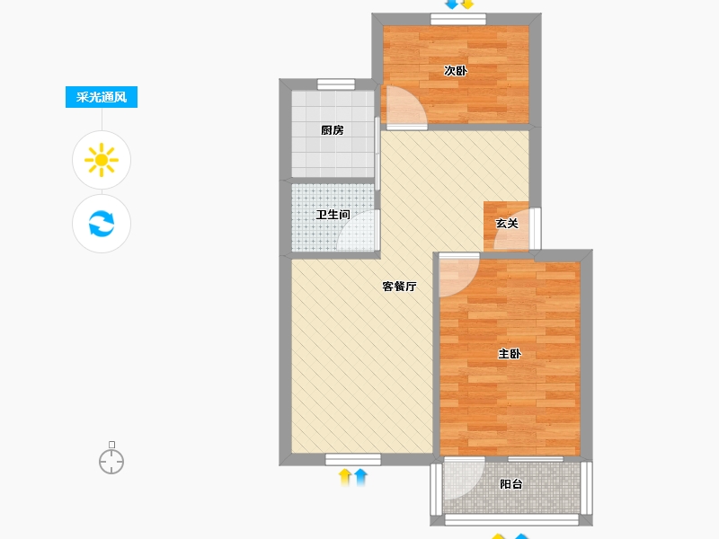 江苏省-苏州市-东港新村-47.90-户型库-采光通风