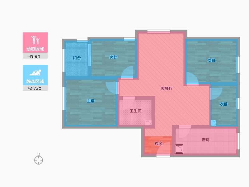 河北省-邯郸市-汉光华府-76.65-户型库-动静分区