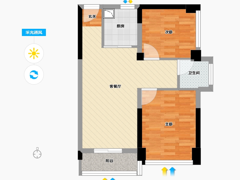 广东省-深圳市-锦荟PARK-50.70-户型库-采光通风