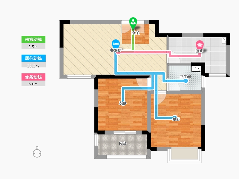 江苏省-无锡市-创智泓家-65.22-户型库-动静线