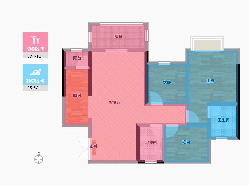 四川省-达州市-科华西城公馆-76.28-户型库-动静分区