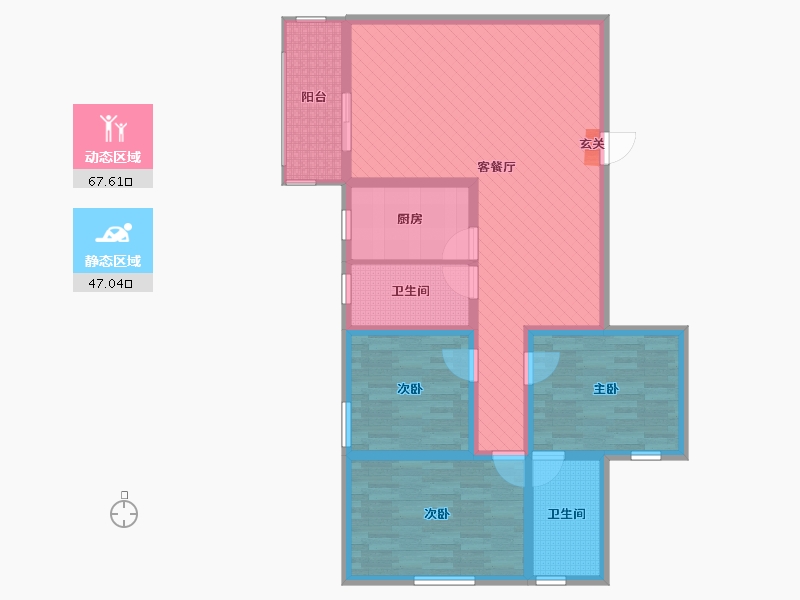 湖北省-十堰市-丹阳大厦-100.96-户型库-动静分区