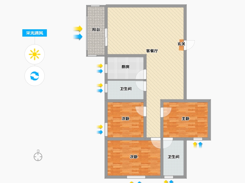 湖北省-十堰市-丹阳大厦-100.96-户型库-采光通风