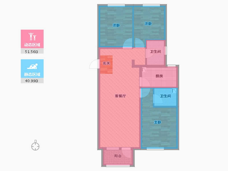 山东省-青岛市-龙湖锦璘原著-81.60-户型库-动静分区