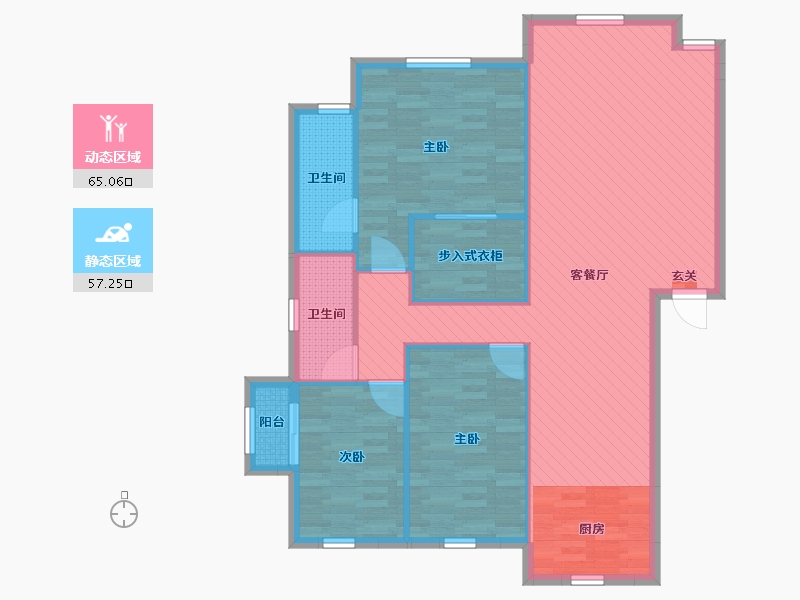 辽宁省-丹东市-月亮岛-111.28-户型库-动静分区