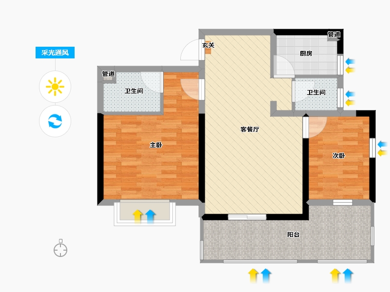 湖南省-长沙市-红建华府-71.79-户型库-采光通风