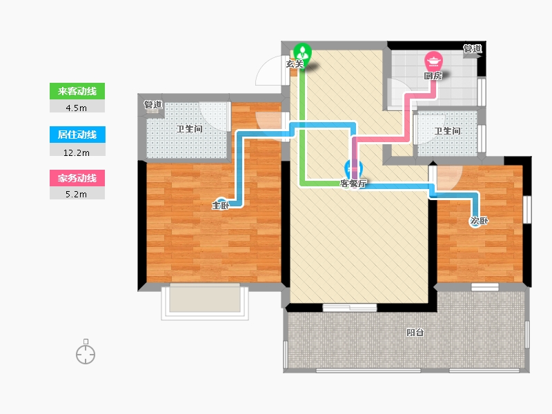 湖南省-长沙市-红建华府-71.79-户型库-动静线