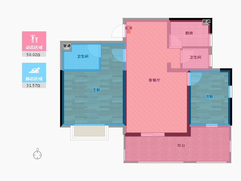 湖南省-长沙市-红建华府-71.79-户型库-动静分区