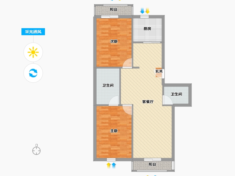 天津-天津市-风荷东园-82.94-户型库-采光通风