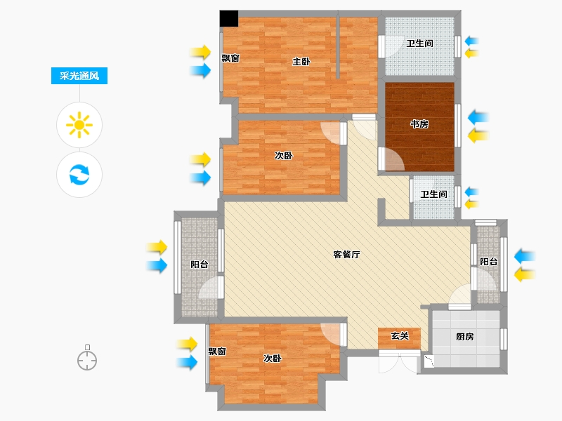 山东省-济南市-中国MALL城市之星-117.10-户型库-采光通风