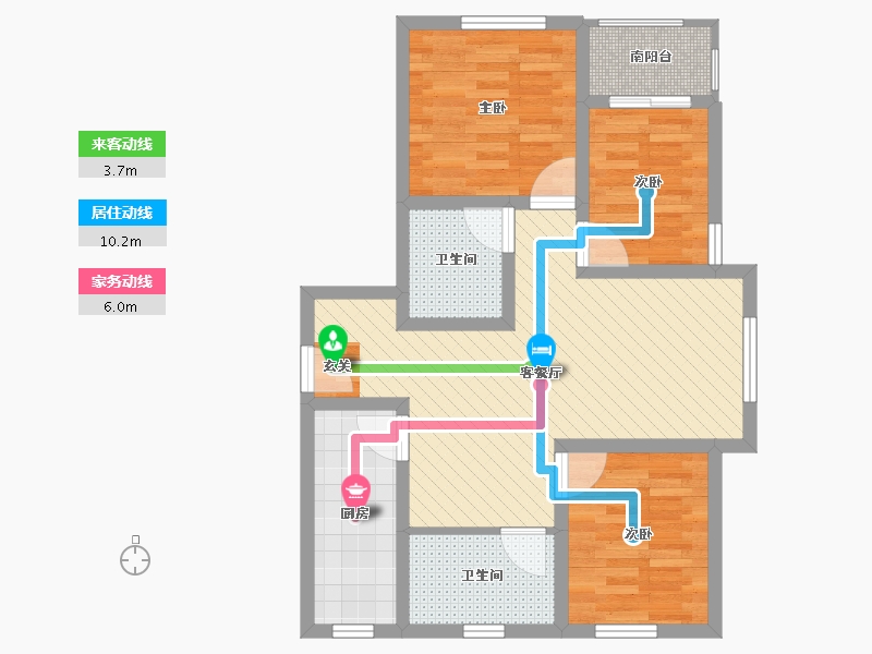 河北省-邯郸市-中船汉光华府-69.75-户型库-动静线