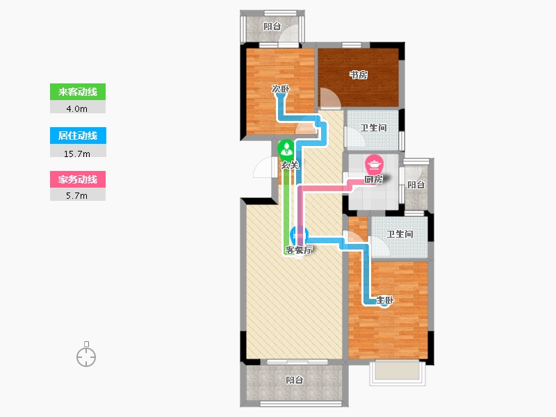 浙江省-杭州市-德信泊林春天-88.39-户型库-动静线