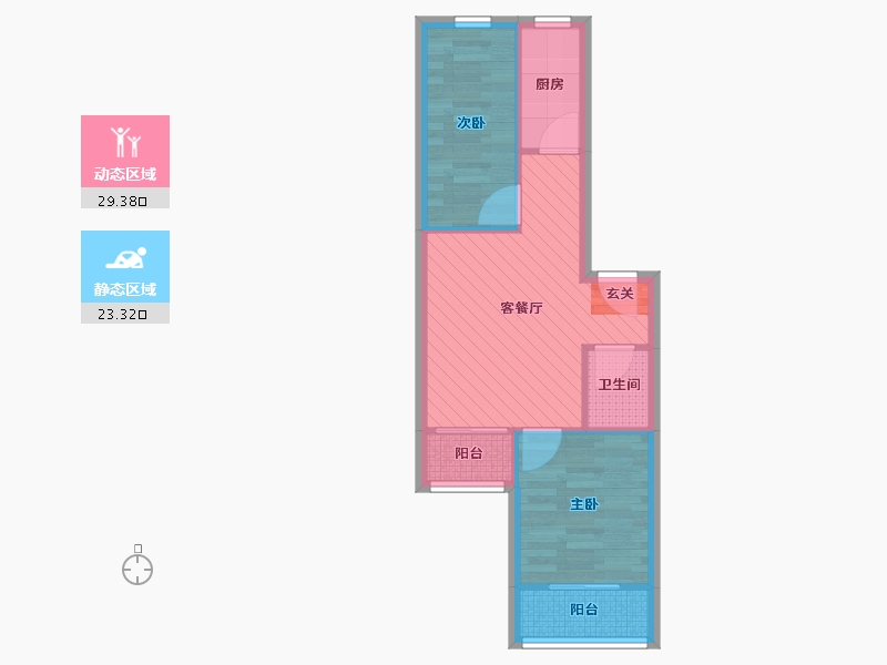 北京-北京市-华龙苑南里-12号楼-46.02-户型库-动静分区