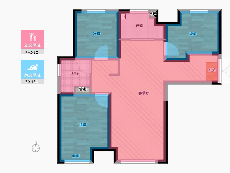 天津-天津市-欣悦学府-65.21-户型库-动静分区