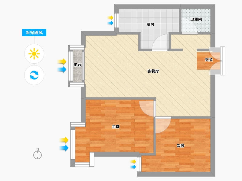 北京-北京市-首经贸中街1号院-55.18-户型库-采光通风