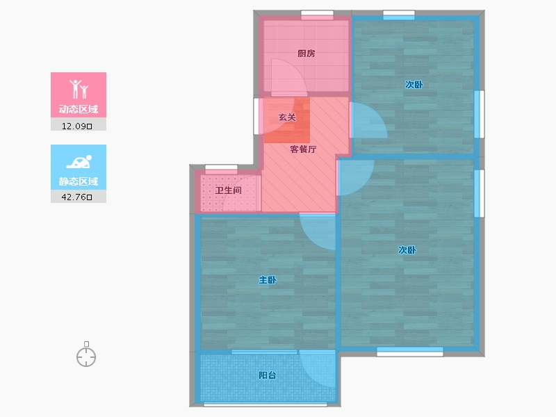 上海-上海市-新安路-48.80-户型库-动静分区